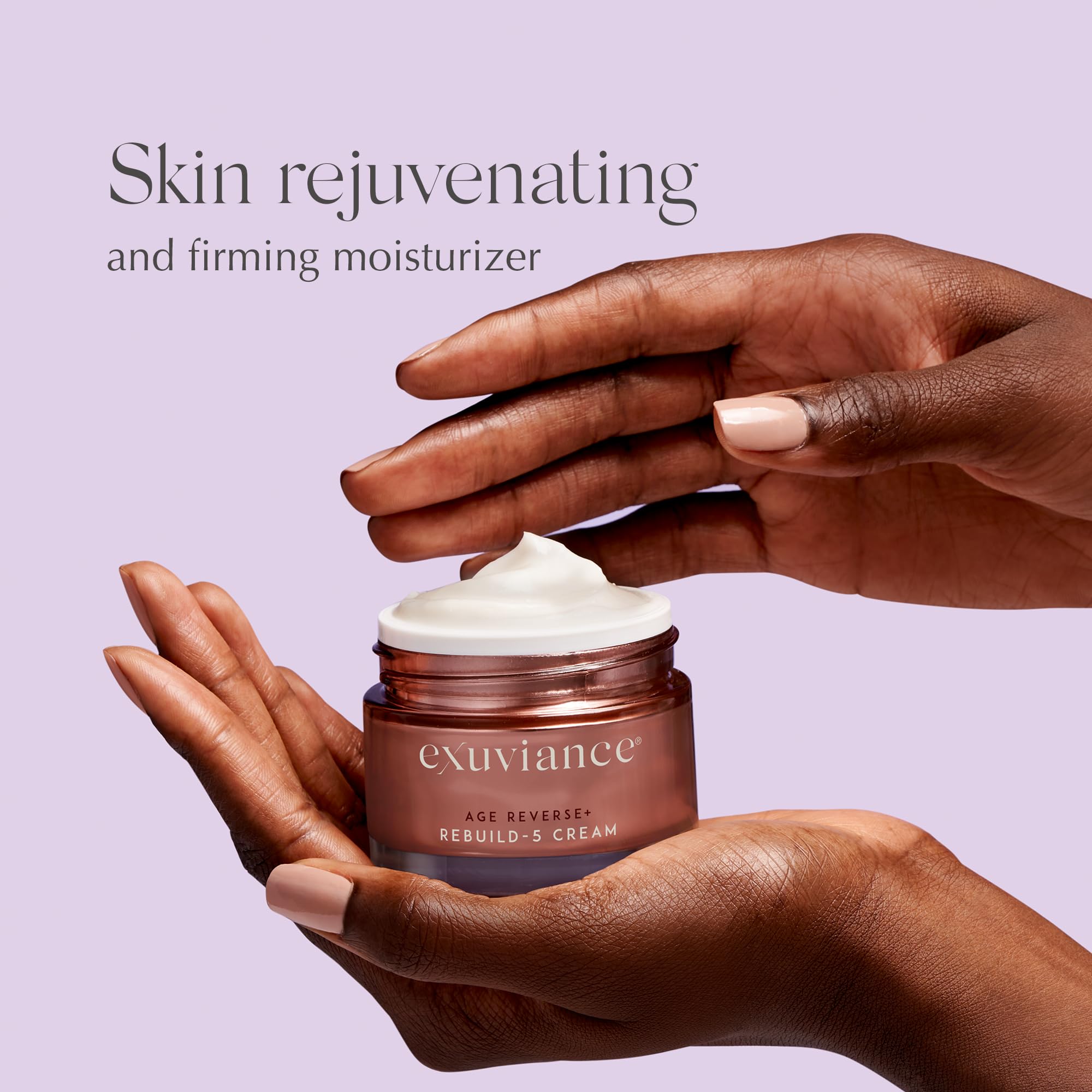 EXUVIANCE AGE REVERSE + Rebuild-5 Antiaging Moisturizer Cream with Shea Butter, Glycerin, Vitamin E, Peony Botanical, PHA, Aminofil, and MicroDiPeptide229, 1.7 oz